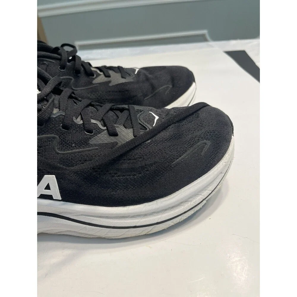 HOKA Clifton 10 Black White Mesh Sneakers Men’s Sz 10 Wide Running Gym Training